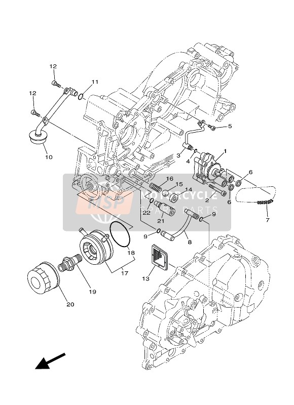 Yamaha XP500A 2012 Oil Pump for a 2012 Yamaha XP500A